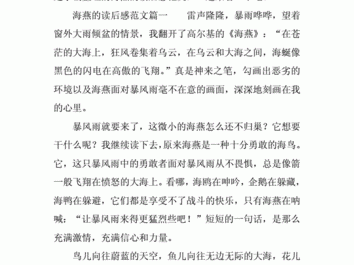 散文海燕读后感（散文海燕读后感500字）