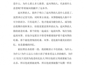 人读后感400字（追风筝的人读后感400字）