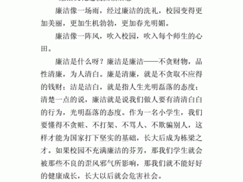 廉洁作文(以读后感形式（廉洁的读后感作文500字）