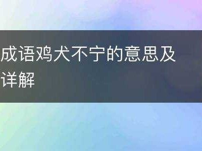 鸡犬不宁读后感500字（鸡犬不宁作文）