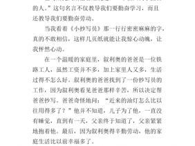 小抄写员读后感（小抄写员读后感400字）