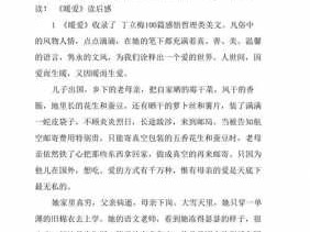 暖爱的读后感（暖爱读后感600字作文）