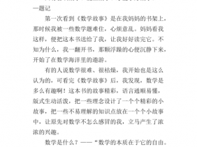 数学的故事读后感（数学的故事读后感400字）