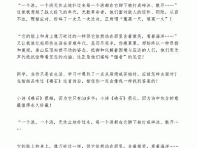 浪花礁石读后感300字（浪花的读后感）