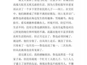 (少年闰土)读后感（少年闰土读后感300字六年级）