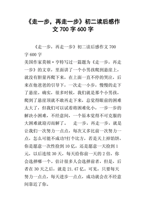 走一步再走一步读后感600（走一步再走一步读后感600字初二作文）