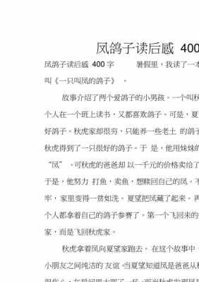 凤鸽子读后感50字（凤鸽子主要内容）