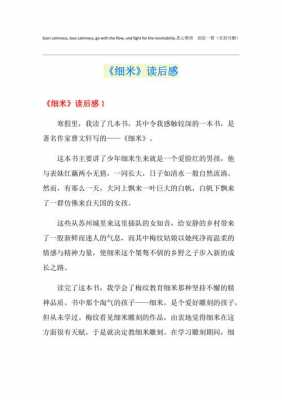 细米读后感（细米读后感500字左右）