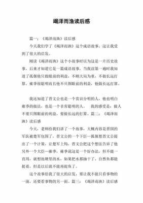 竭泽而渔读后感结尾（竭泽而渔启示）