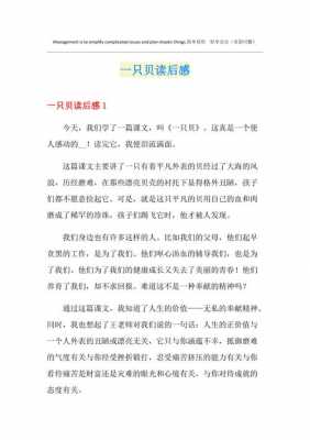 一只贝读后感400字（读了一只贝这篇文章后你有什么启发）