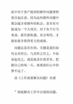 工作就是解决问题读后感（工作就是解决问题的读后感）