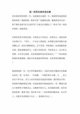 苏东坡传英文读后感（苏东坡传读后感高中1000字）