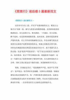 琵琶行读后感100（琵琶行读后感300字）