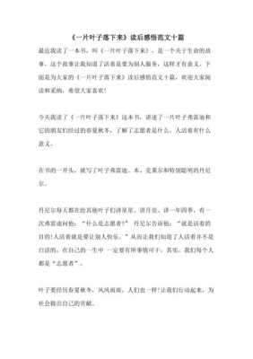 一片叶子落下来读后感（一片叶子落下来读后感500字）