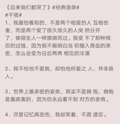 后来我们都哭了的读后感（后来我们都哭了里面的句子）