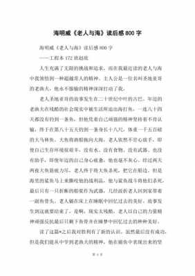 老人与海海明威读后感（老人与海海明威读后感800字）