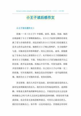 小王zi读后感400字（小王子读后感400字四年级下册）