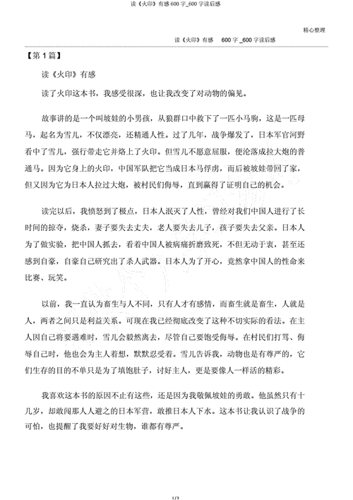 火印读后感彩印（火印读后感作文500字）