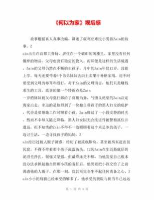 何以为家读后感作文（看完何以为家的感受300字）