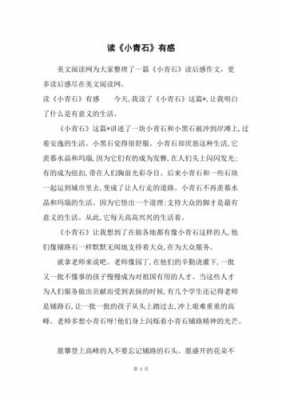 小青石读后感（小青石读后感联系生活实际）