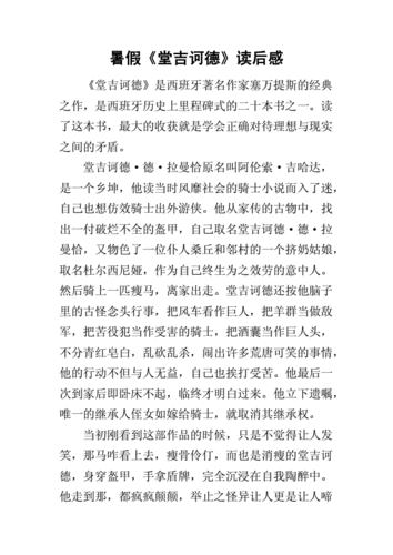 堂吉诃德读后感摘记（堂吉诃德 读后感）