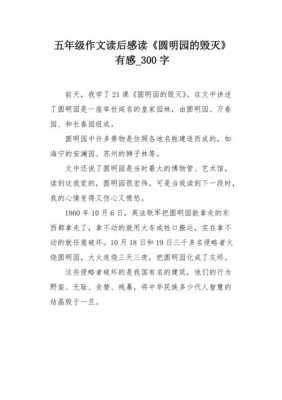 圆明园的毁灭200读后感（圆明园的毁灭读后感怎么写150字）