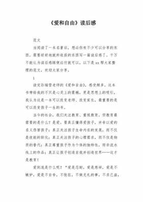 爱和自由读后感教师（读爱和自由心得）