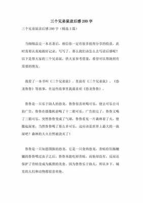 三兄弟读后感400字（三兄弟读后感）