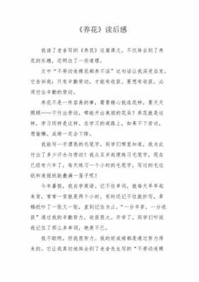 老舍养花读后感作文（老舍养花读后感）