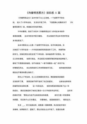 向着光亮那方向读后感（向着光亮那方故事简介）