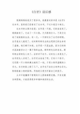 白牙读后感20字（白牙读后感50字）