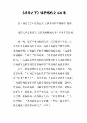 杨氏之子读后感300（杨氏之子读后感30字）