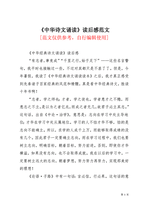 中华诗文经典读后感（中华诗文经典读后感800字）