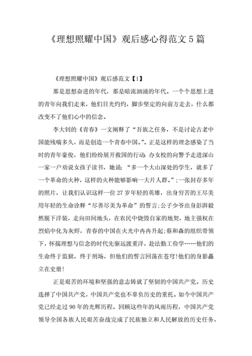 最感人的理想读后感（理想照耀中国读后感300字）