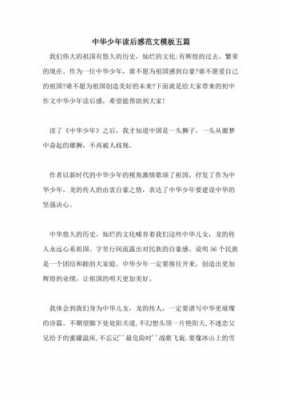 中华少年读后感五篇（中华少年读后感400字作文）