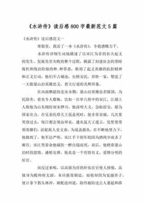 水浒传读后感大学（水浒传读后感800字）