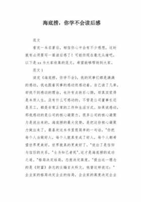 海底捞你学不会读后感（海底捞你学不会读后感怎么写800字）