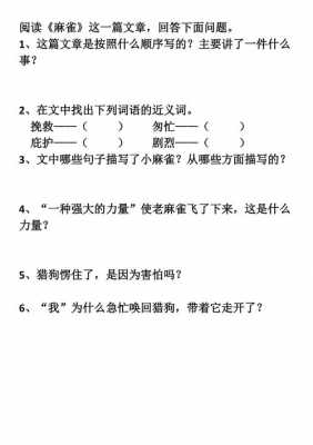 麻雀和兔子读后感（麻雀兔子比赛阅读答案）