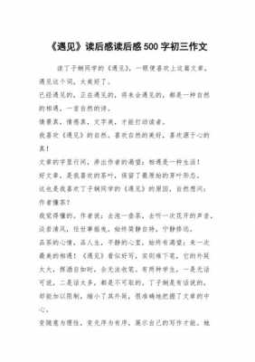 文章《遇见》读后感（文章遇见读后感500字）