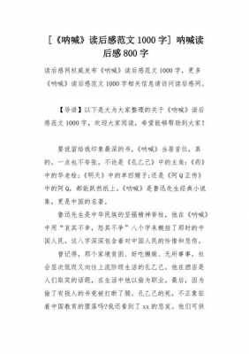 呐喊读后感1000字大学（呐喊读后感2500字大学生）