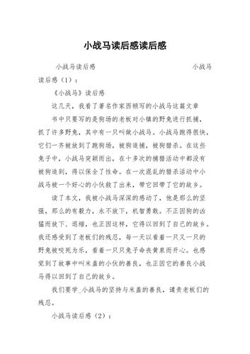 小战马读后感300（小战马读后感100字）