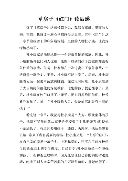 红门读后感议论文（红门读后感300字）