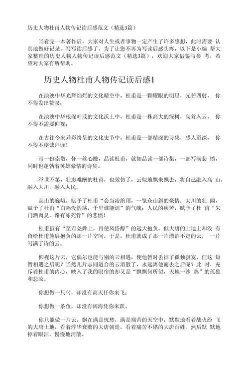 高中课文杜甫的读后感（高中课文杜甫的读后感300字）